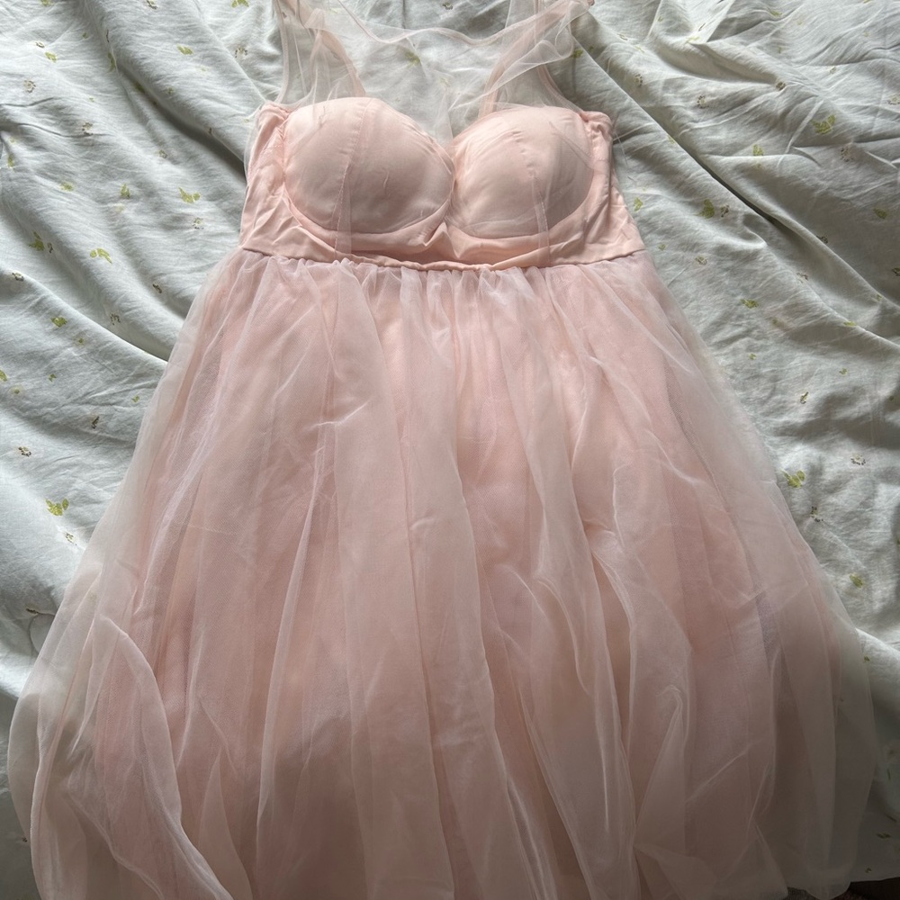 Boohoo Blush Tulle Dress